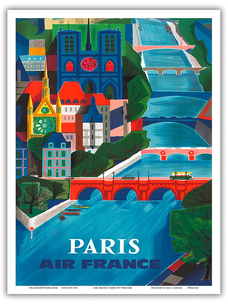 Amazon.com: Paris France - View of the Seine River - Vintage